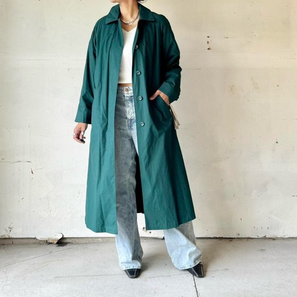 Jackets & Blazers - Vintage London Fog Trench - emerald